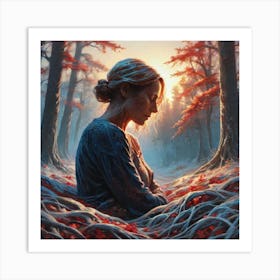 Girl In The Woods 7 Art Print