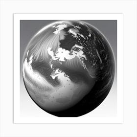 Earth In Black And White Art Print