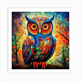 Colorful Owl Art Print