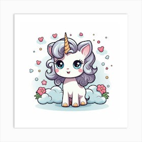 Cute Unicorn 449 Art Print