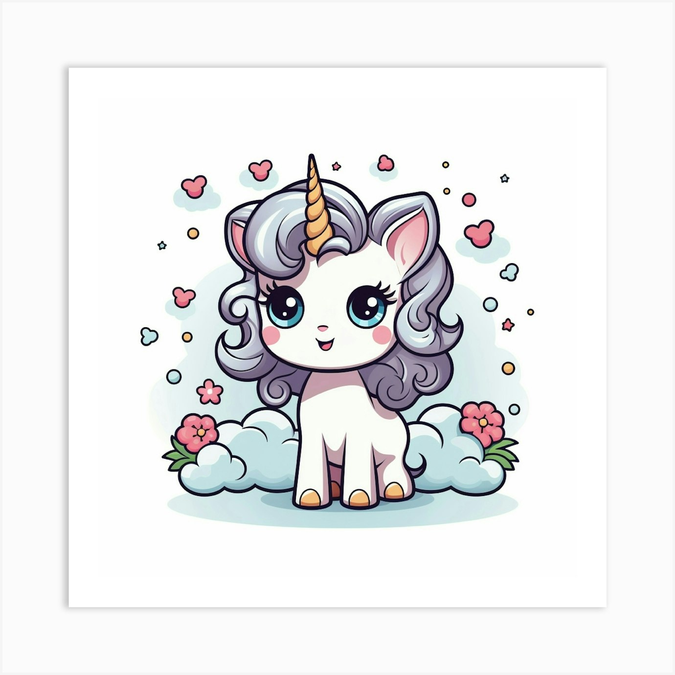 Cute unicorn, Fine Art Print
