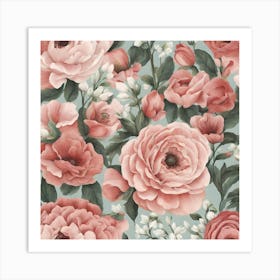 Pink Roses Art Print