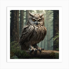 Owl In The Forest 134 Art Print