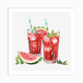 Watermelon Cocktail 16 Art Print