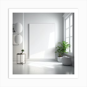 Empty Room With White Wall Art Print