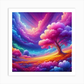 Colorful Tree In The Sky 1 Art Print