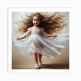 Little Girl With Long Hair Art Print