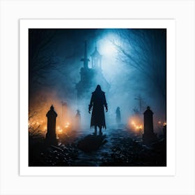 Haunted Cemetery 3 Art Print