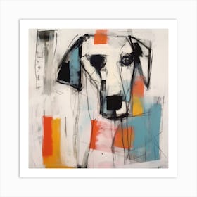 Conceptual Abstract Color Block Dog Portrait 33 Art Print