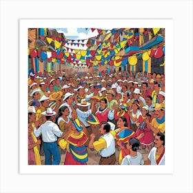 Venezuelan Street Scene Art Print