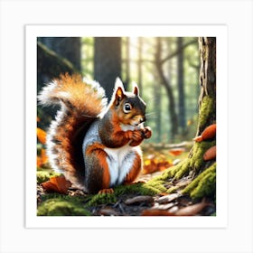 Squirrel In The Forest 367 Art Print