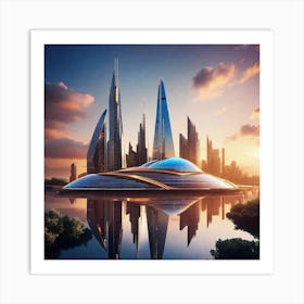 Futuristic City 172 Art Print