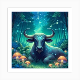 Bull In The Forest 26 Art Print