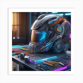 Futuristic Helmet Art Print