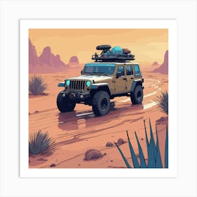 Jeep In The Desert 5 Art Print