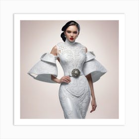 White Wedding Dress 3 Art Print