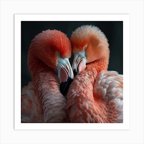 Flamingos Love Art Print