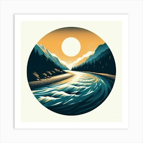 River In The Mountains Art Print