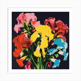 Snapdragon 3 Pop Art Illustration Square Art Print