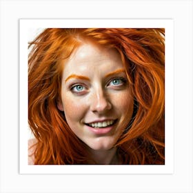 Portrait Of A Young Woman With Red Hair Art Print