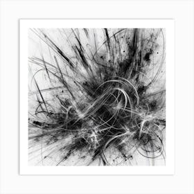 Abstract Black And White Painting 1 Art Print