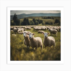 Sheep In A Field 1 Art Print