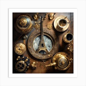 Firefly A Modern Paris, France Vintage Flatlay 46924 Art Print