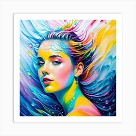 Colorful Girl Art Print