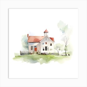 Watercolor Of A House Art Print