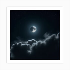 Dark Clouds and Moons  Art Print