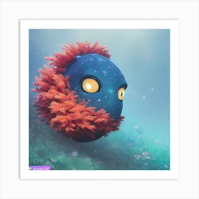 Blue Sea Creature Art Print