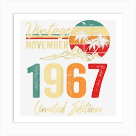 55 Year Old Vintage November 1967 55th Birthday Men Women Art Print