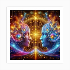 Ethereal Impressions: Conveying Telepathic Communication Through Art Art Print