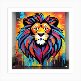 Graffiti Lion Art Print