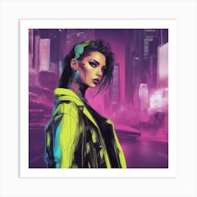 Cyberpunk female Art Print