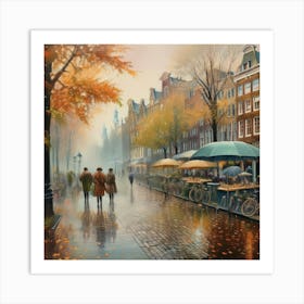 Amsterdam cafes, autumn season4 Art Print