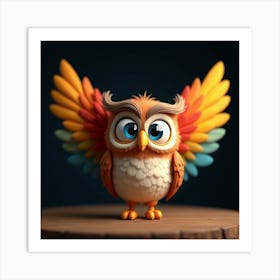 Colorful baby Owl Art Print