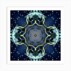 Watercolor Abstraction Blue Flower 1 Art Print