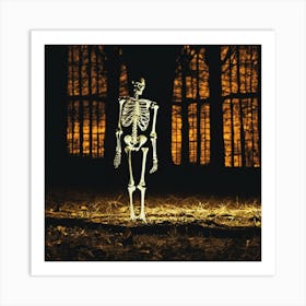 Skeleton In The Woods 1 Art Print