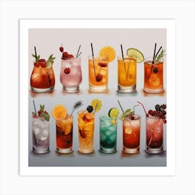 Default Cocktails For Different Seasons Aesthetic 1 Art Print