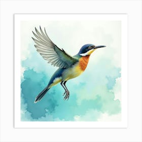 Watercolor Of A Bird Art Print