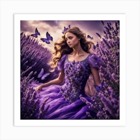 Girl In Lavender Art Print