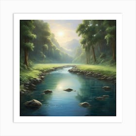 River In The Forest 1 Art Print