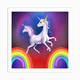 Unicorns In The Sky Art Print