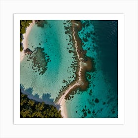 Aerial View Of A Tropical Island 7 Art Print