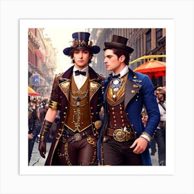 Steampunk Couple Art Print