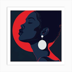 Black Woman With Earrings 1 Art Print