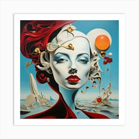 Woman With A Red Head Art Print