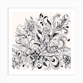 Ornate Floral Design 20 Art Print