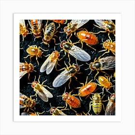 Flies Insects Pest Wings Buzzing Annoying Swarming Houseflies Mosquitoes Fruitflies Maggot (11) Art Print